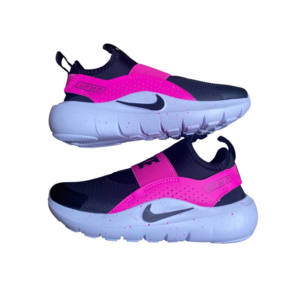 Nike Flex Runner 4 PS Laser Fuchsia Black Kids Slip On Sneakers IF2894-604 12C - Picture 5 of 7